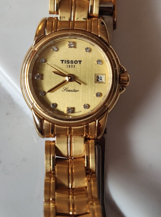 Tissot Accessories - Tissot Gold-Tone Ladies Bracelet Watch with Crystal Markers